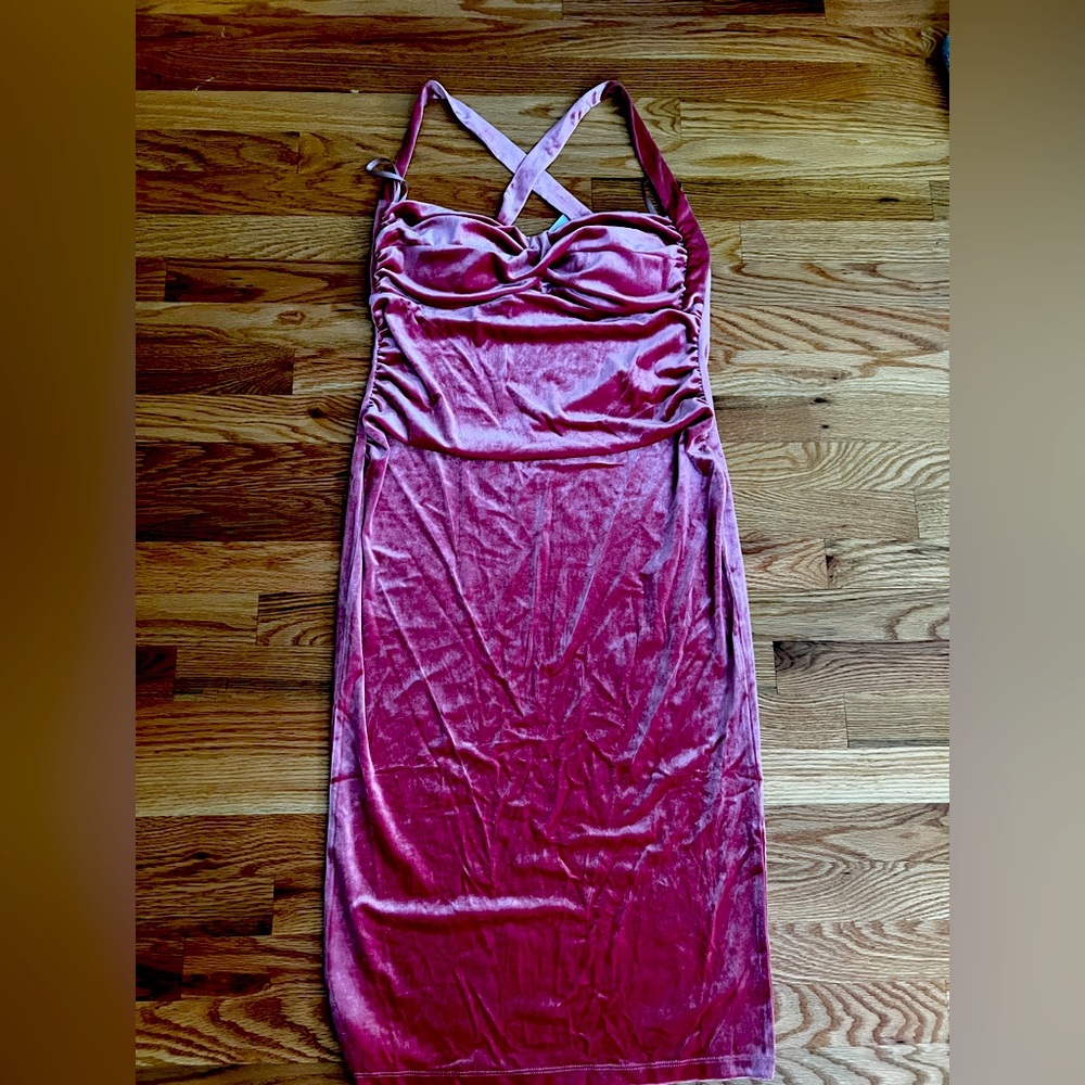 Pinup pink velvet dress